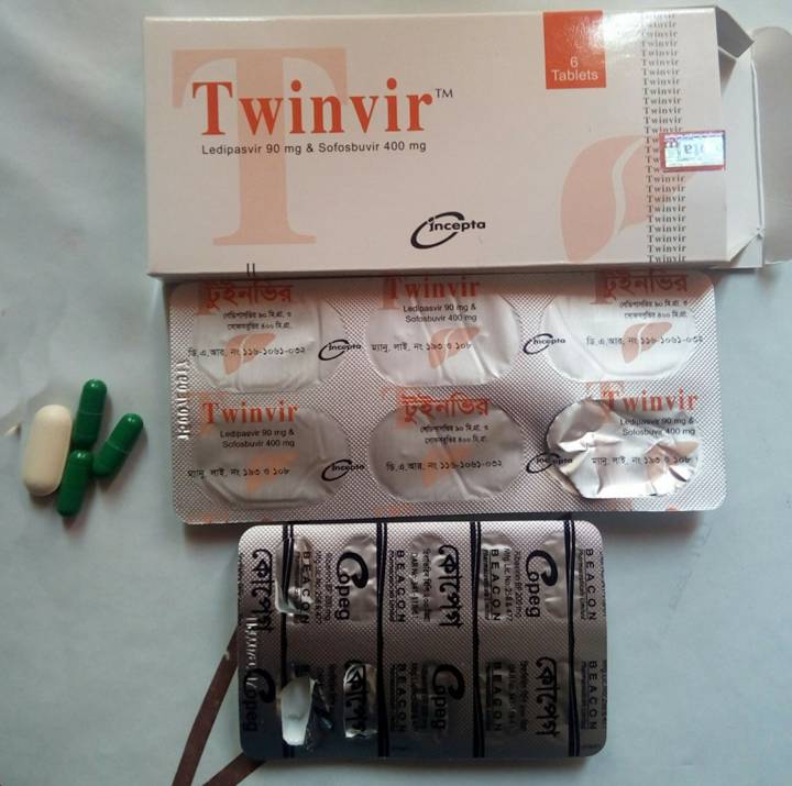 Twinvir (Ledispavir 90 mg & Sofosbuvir 400 mg) incepta